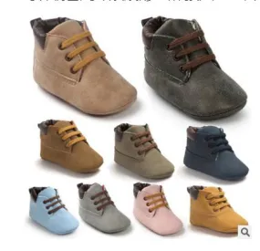 Baby Boy Suede Leather  Soft Soled Boots Shoes