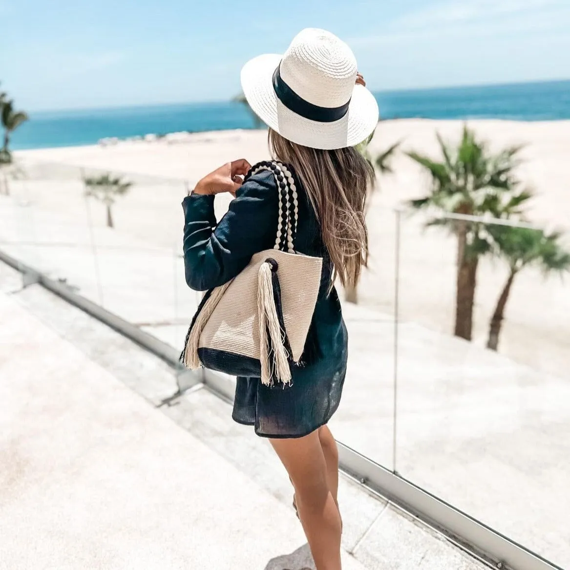 Endless Summer Tote Bags | Long Tassels Beach Tote - M