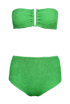 Frida Green Scrunch High Rise Bandeau Bikini