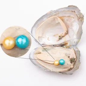 Love Wish Pearl Party Gift Vacuum-packed 7-8mm 4a  quality 2 pearl in oyster Cultured freshwater Pearl Oyster twin oyster