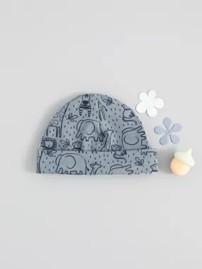 Preemie Round Hat, Safari Friends