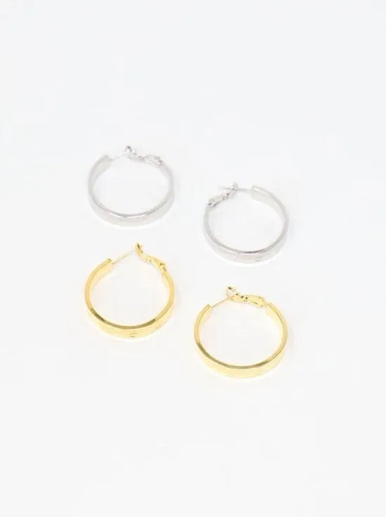 Small Screw Design Hoops