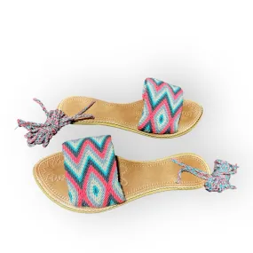 Summer Colors Lace up Sandals | Woven Summer Shoes