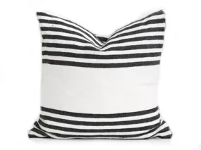 Throw Pillow Cover - White with Black Stripes - Majorelle